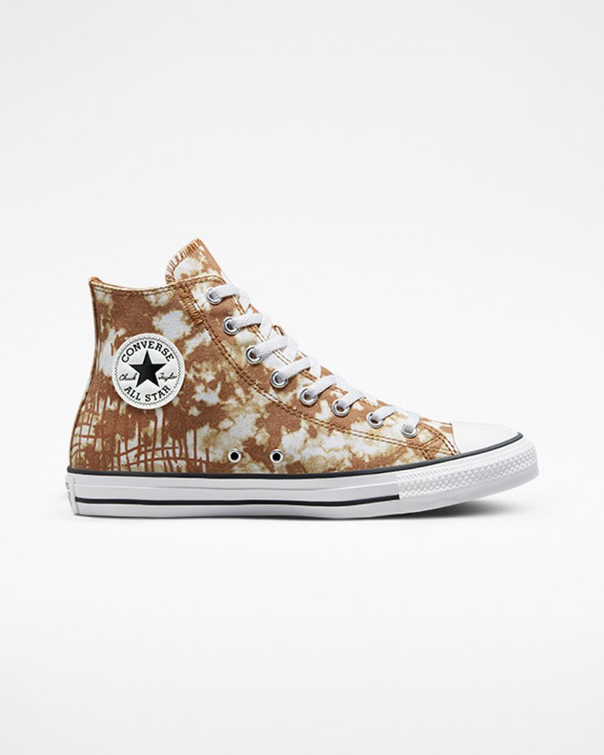 Men\'s Converse Chuck Taylor All Star Dip Dye High Top Shoes Brown / White / Black | AU C1563K